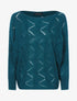 Pull en maille géométrique ajourée - Bleu canard - 1