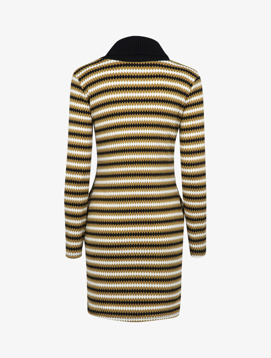 Robe pull à bandes graphiques - Jaune - 2