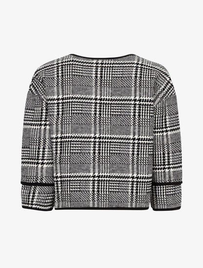 Veste courte effet tweed - Blanc/noir - 2