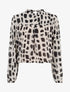 Blouse coupe boule imprimée - Beige/noir - 1