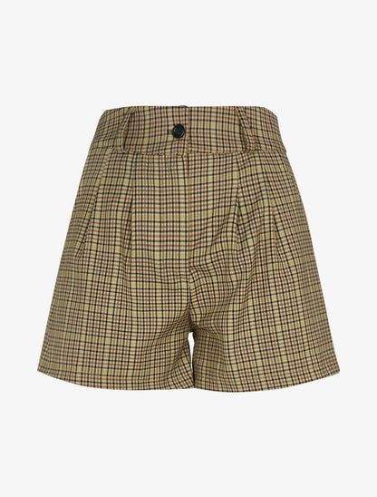 Mini short à imprimé tartan - Jaune - 1