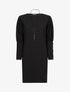 Robe à manches bishop drapées - Noir - 1
