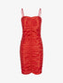 Robe satinée à fronces - Rouge - 1