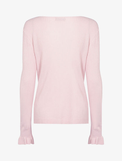 Pull à manches volantées - Rose - 2