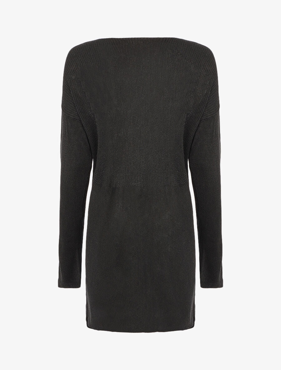 Robe pull à grandes poches - Noir - 2