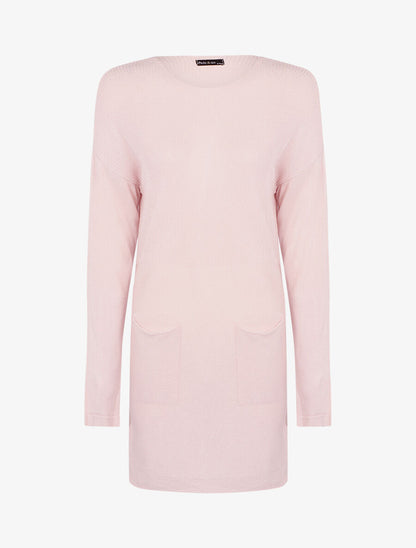 Robe pull à grandes poches - Rose - 1