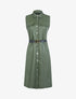 Robe mi longue en simili - Kaki - 1