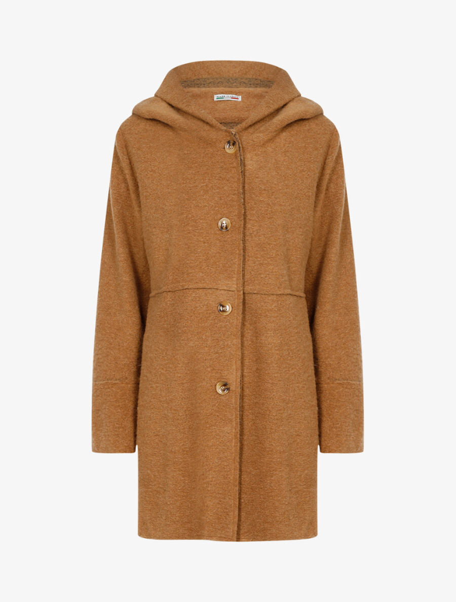 Manteau feutré à capuche - Beige - 1