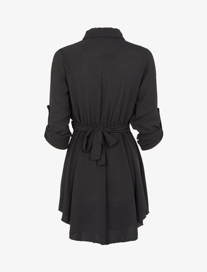 Robe patineuse ceinturée - Noir - 2