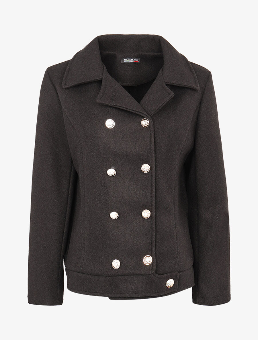 Veste en feutre à boutonnières - Noir - 1