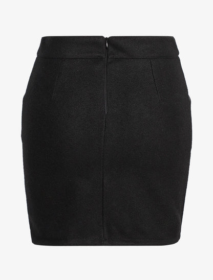 Jupe ceinturée en maille - Noir - 2