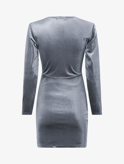 Tunique style robe effet velours - Gris clair - 2