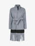 Veste légère ouverte à contraste et franges - Gris chiné - 1