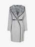 Manteau à capuche et ceinture simili - Gris - 1
