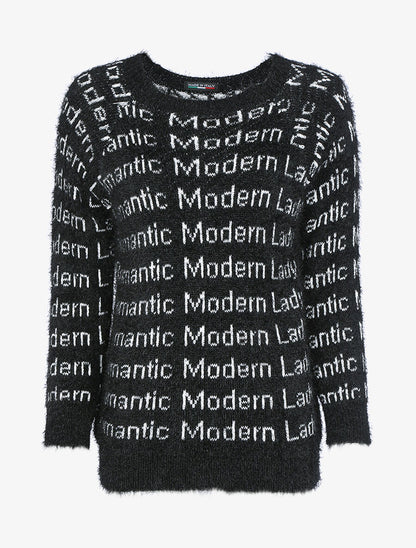 Pull Romantic Modern Lady - Noir - 1