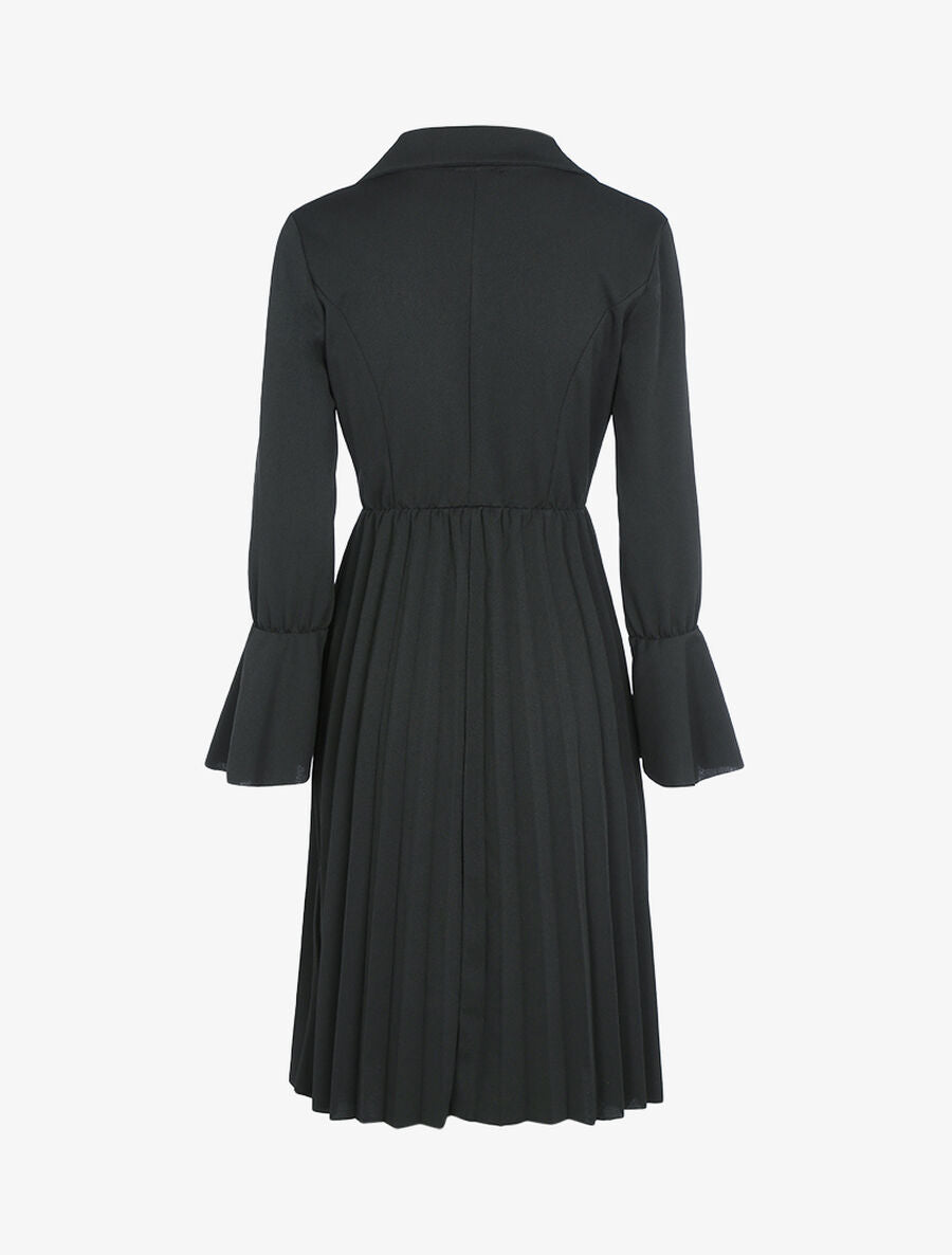 Robe style officier à bas gaufré - Noir - 2
