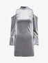 Robe en velours à épaules nues - Gris - 1