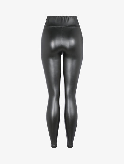 Legging ultra fin effet simili - Noir - 2