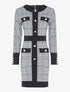 Robe boutonnée imprimé prince de galles - Gris - 1