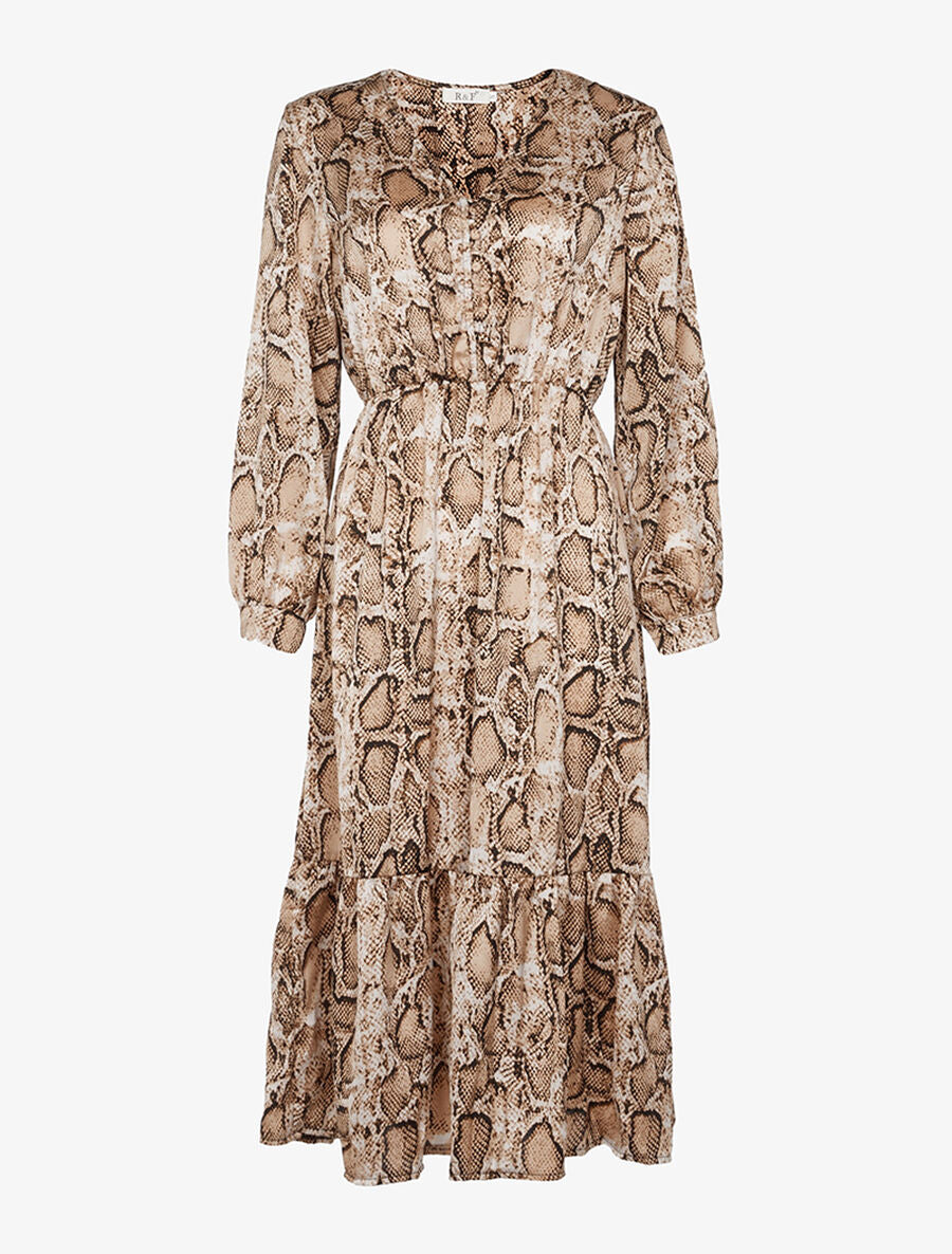 Robe légère imprimé python - Beige - 1