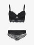 Ensemble lingerie en dentelle - Noir - 1