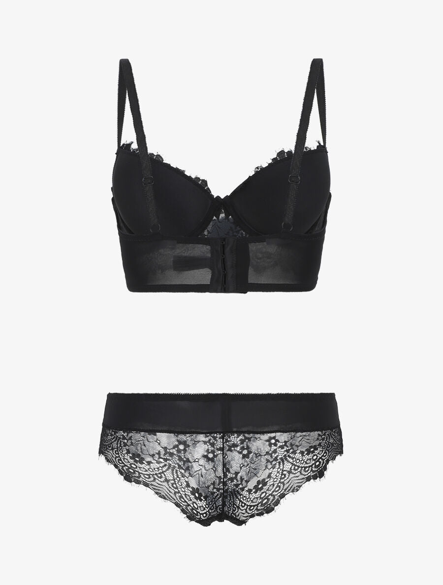 Ensemble lingerie en dentelle - Noir - 2