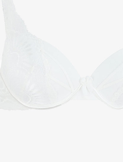 Ensemble push up et culotte ajourée en dentelle - Blanc - 4