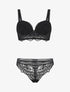 Ensemble push up bande en dentelle - Noir - 1