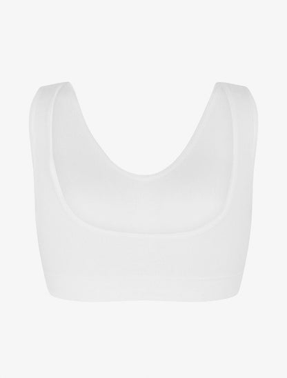 Brassière unie avec coussinets amovibles - Blanc - 2
