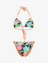 Bikini triangle imprimé fleuri - Bleu canard - 4