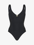Maillot de bain 1 pièce uni - Noir - 4