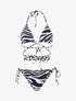 Bikini triangle à nouer imprimé zebré - Noir - 1