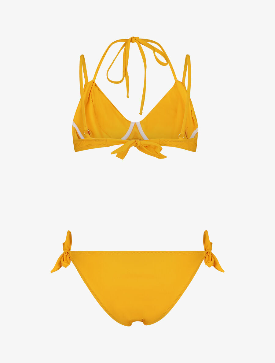 Bikini uni à nouer - Jaune - 2