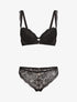 Ensemble soutien-gorge à détail bijou strassé - Noir - 1
