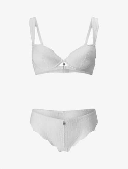 Ensemble soutien-gorge à détail bijou strassé - Blanc - 3