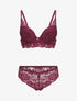 Ensemble lingerie en dentelle irisée - Prune - 3