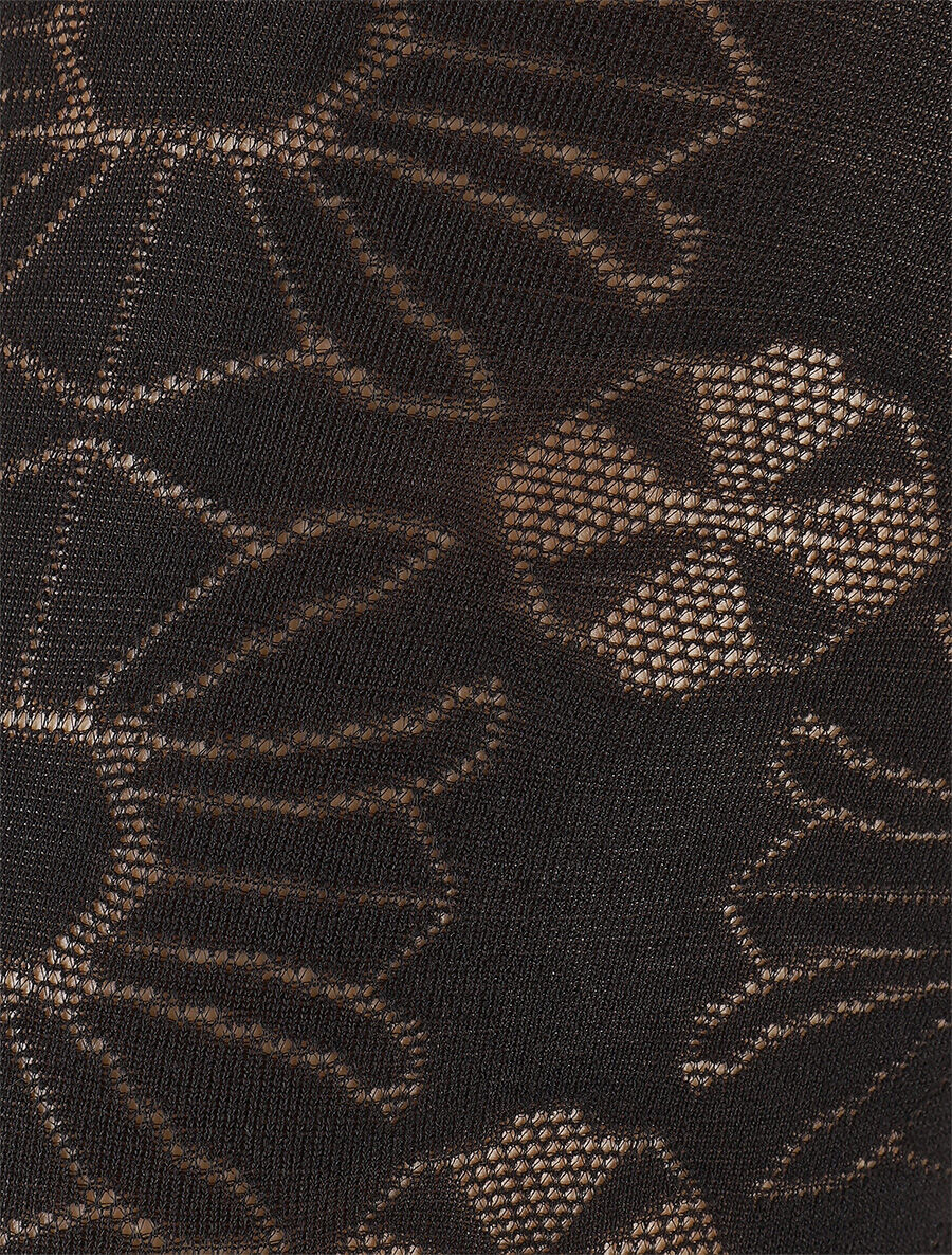 Collants en voile à motif mosaïques - Noir - 2