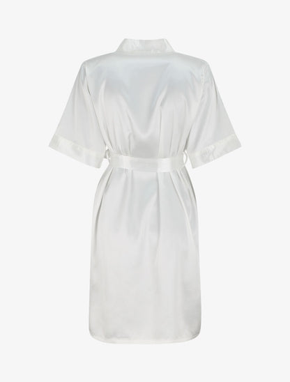 Kimono satiné manches courtes - Blanc - 2