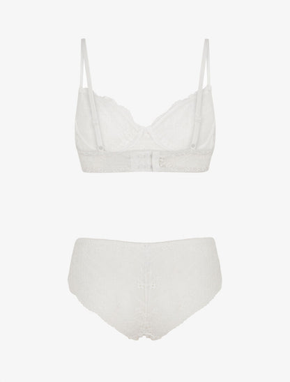 Ensemble soutien-gorge et culotte à bijoux arbre strassé - Blanc - 2