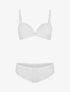 Ensemble soutien-gorge et culotte ajouré et bijou - Blanc - 1