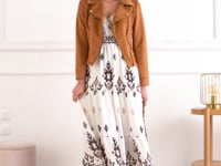 Stiefeletten aus Kunstleder und Wildlederimitat mit dekorativem Reißverschluss - Schwarz